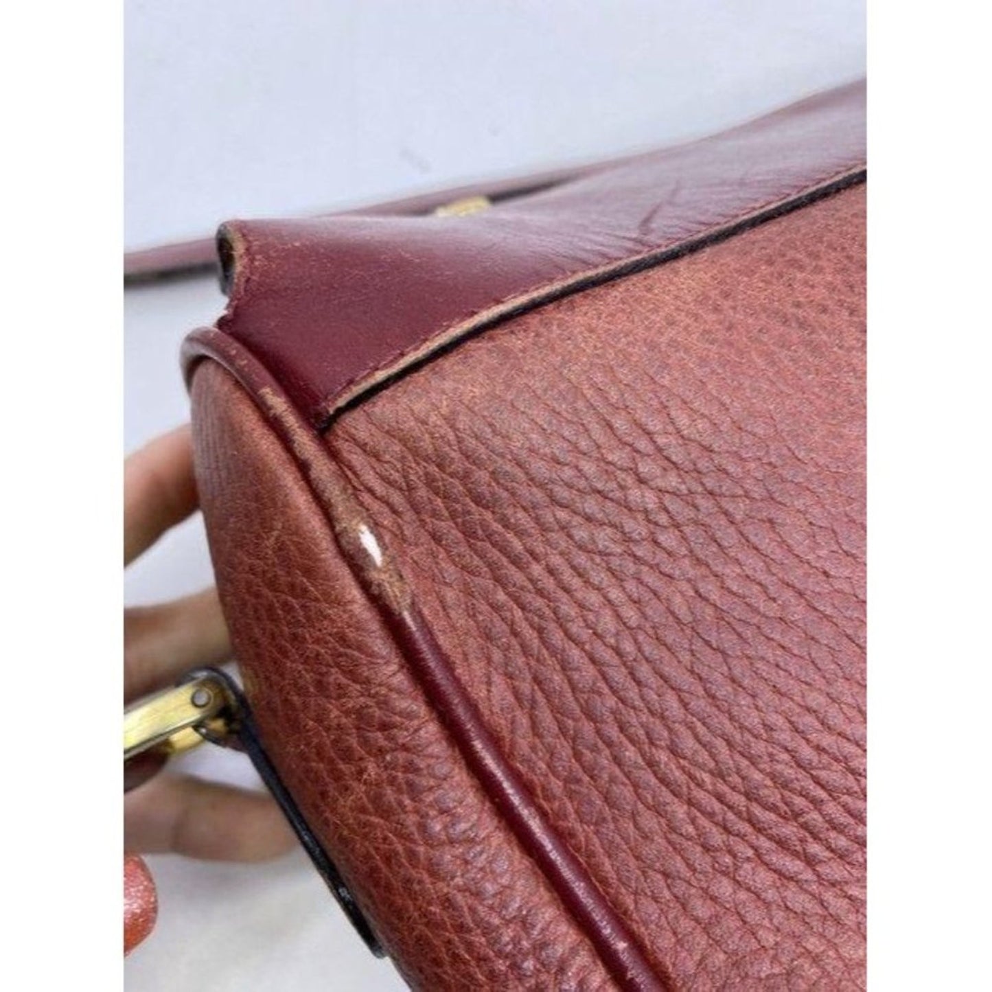 mark cross vintage shoulder burgundy leather cross