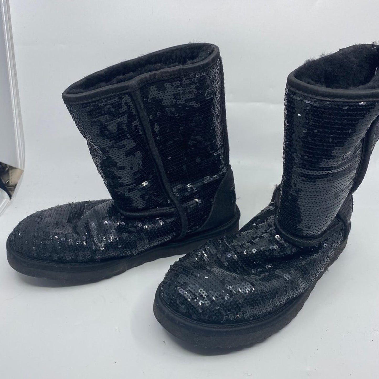 Fashion UGG Shiny Black Special Boots Size: US 7
