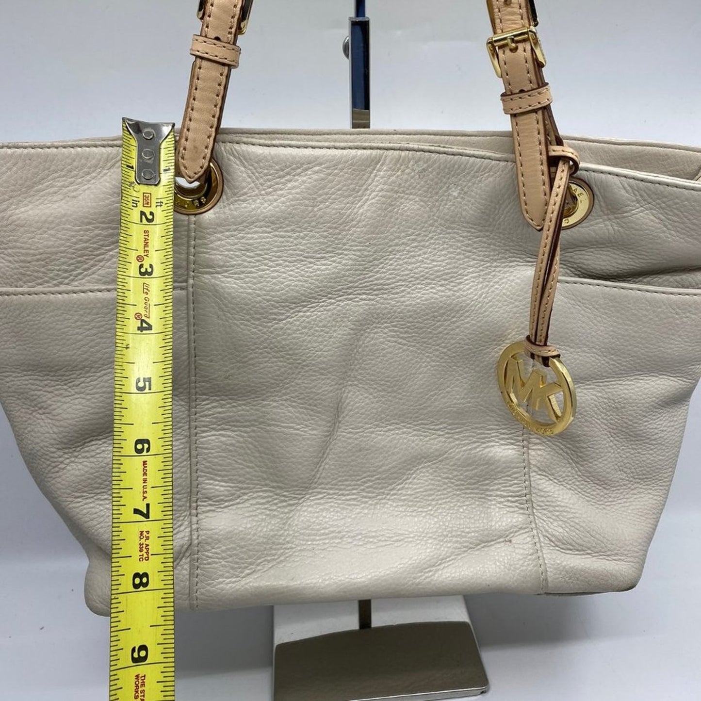 Michael Kors Large White Leather Tote Bag