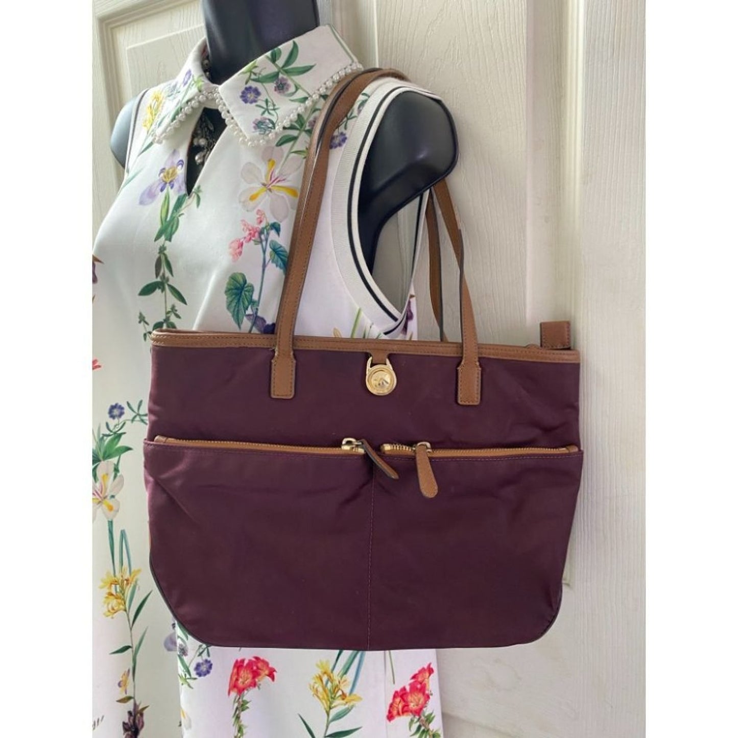 Michael Kors Purple Nylon Tote Bag