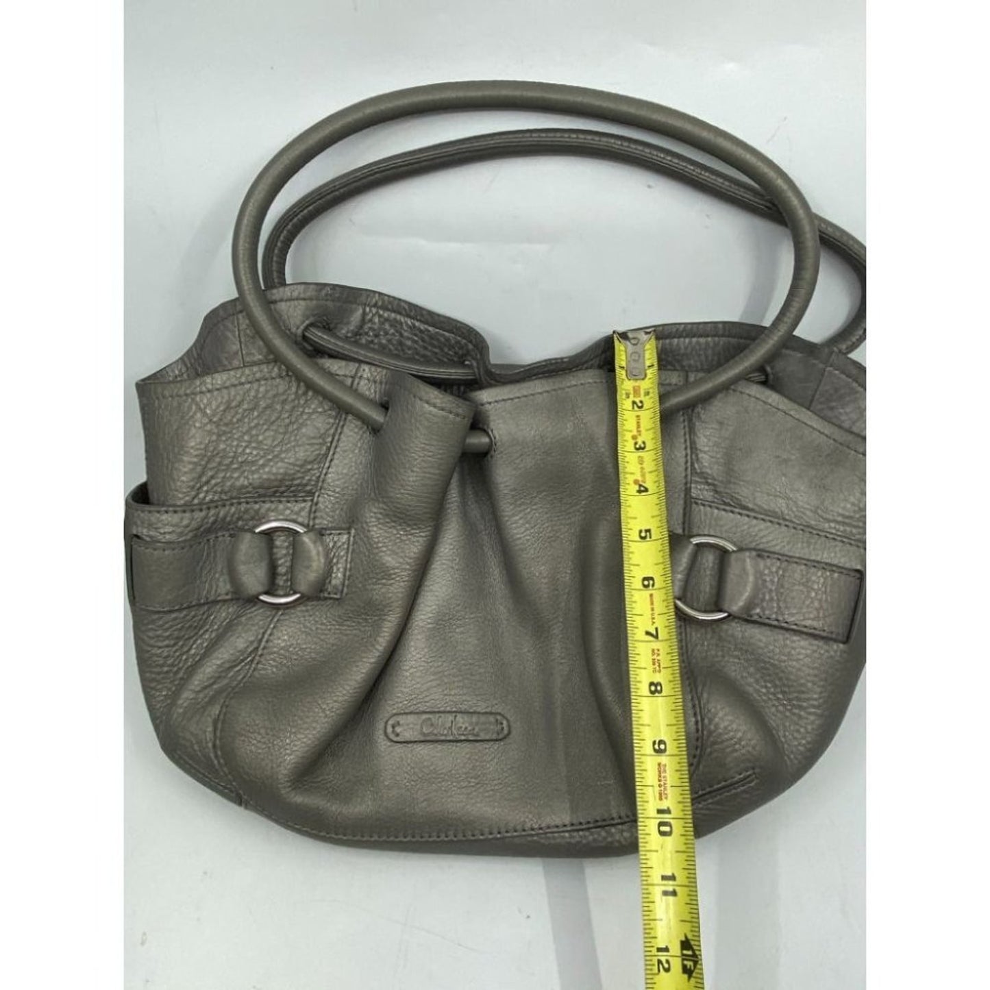 COLE HAAN Gray Large Leather Tote/ Shoulder Bag
