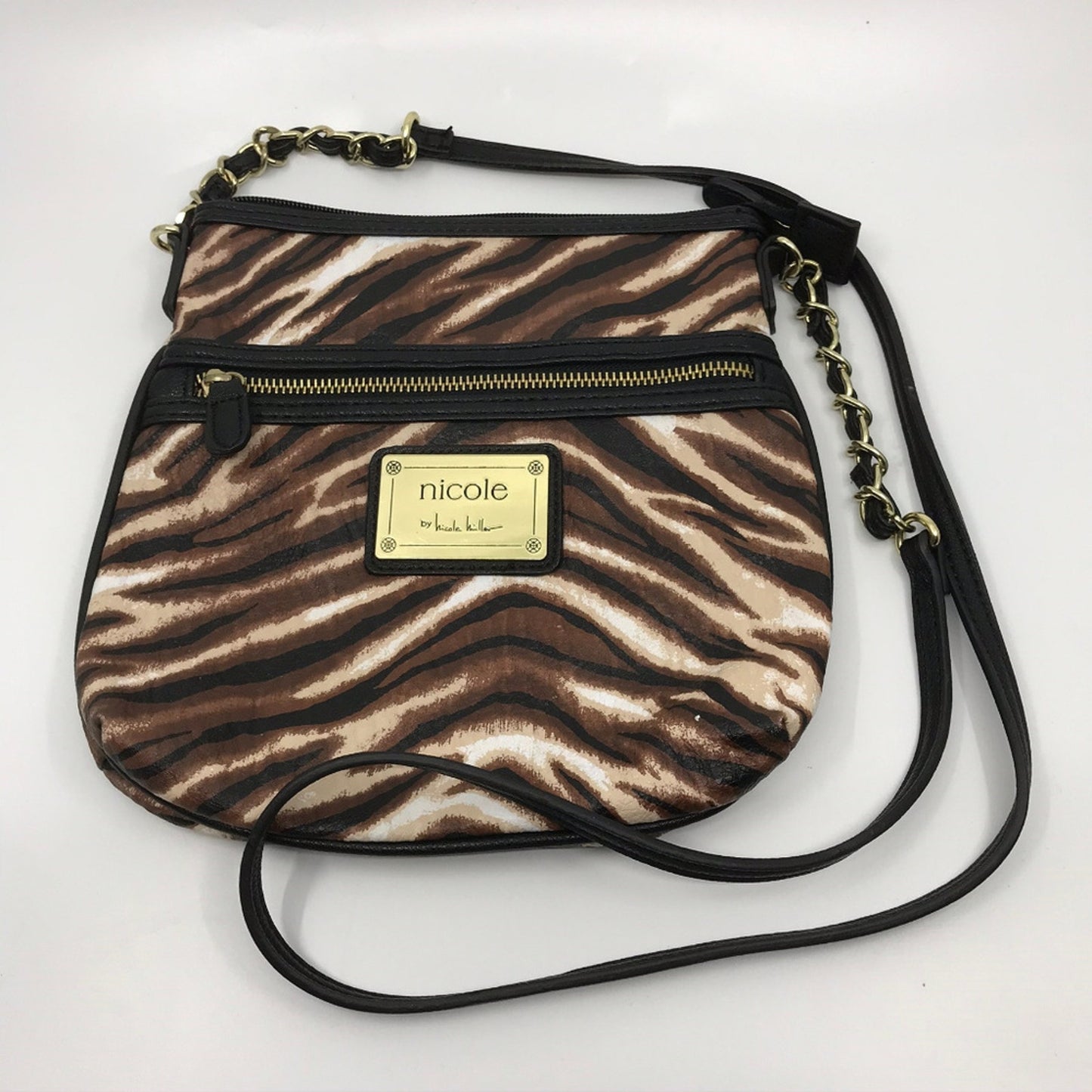 Nichole Tiger Skin Pattern Crossbody Bag