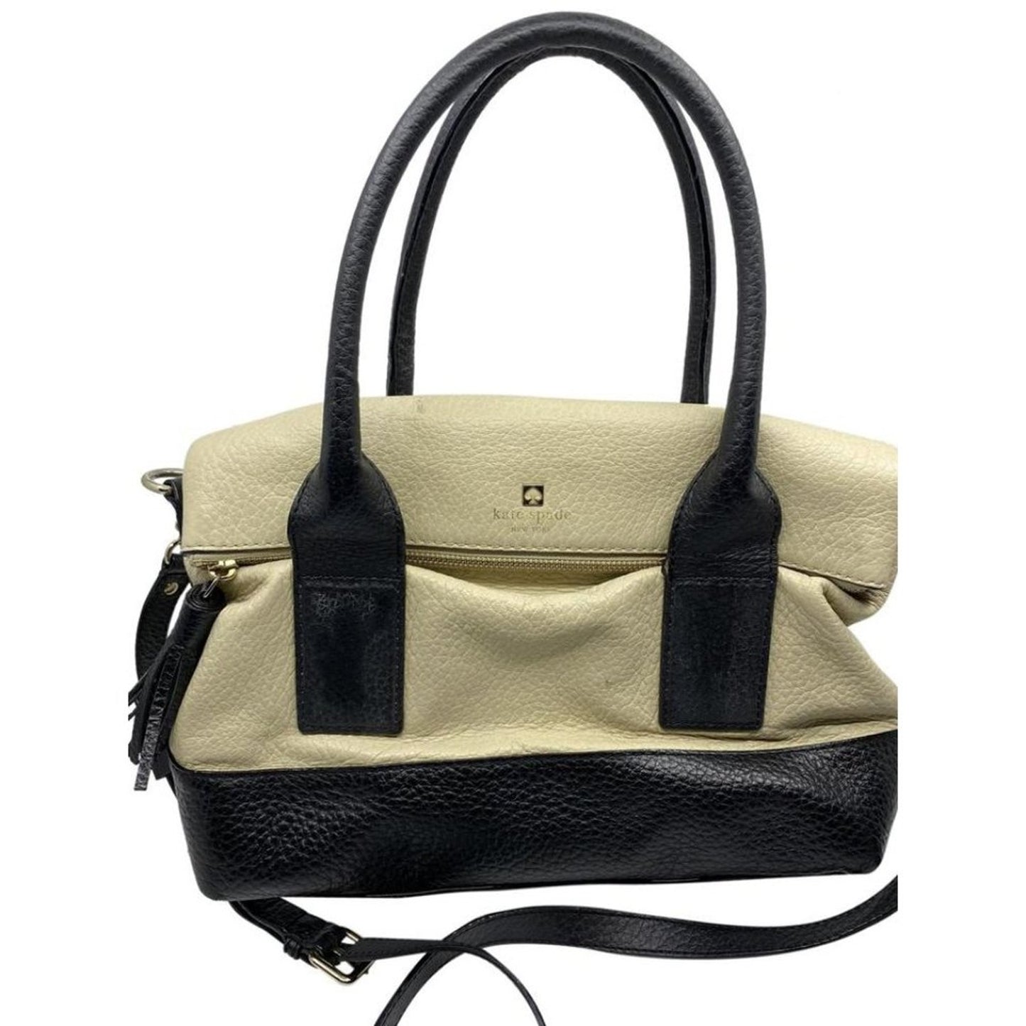 Kate Spade Cream Black Large Leather Shoulder Bag