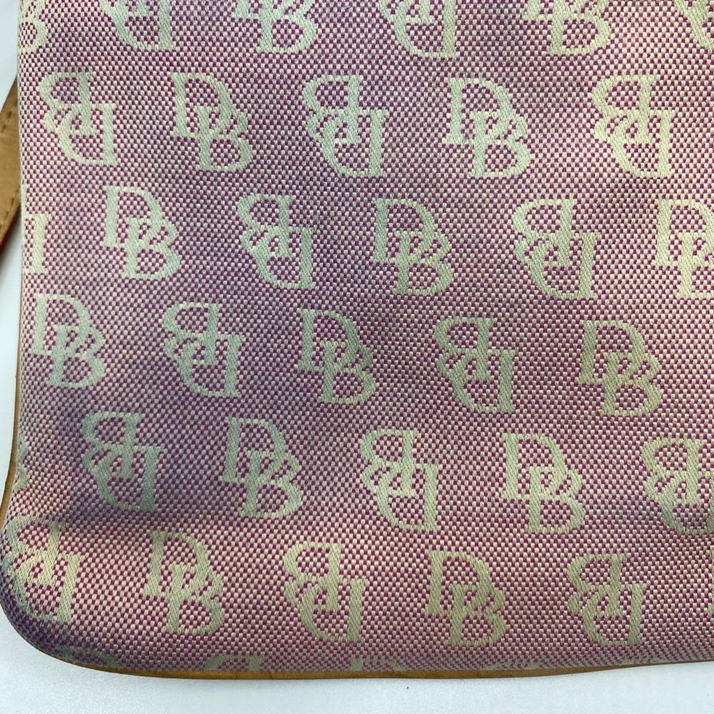 Dooney & Bourke Light Red Tan Fabric Crossbody Bag