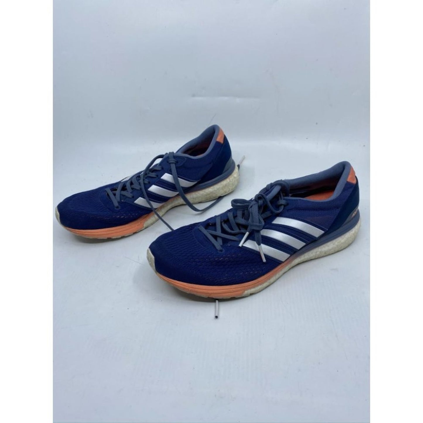 Adidas Booston Blue White Orange Sneakers Size 8.5