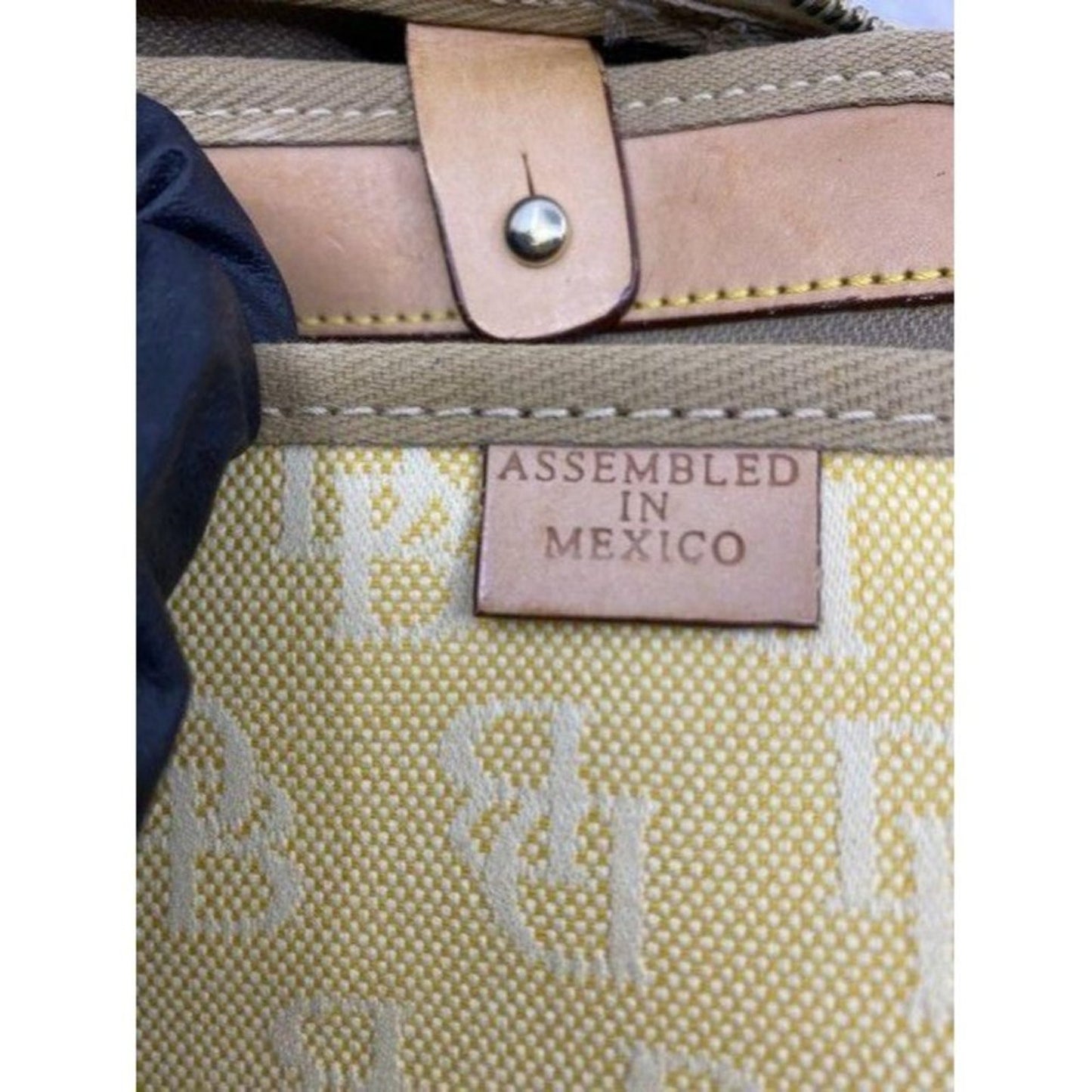 dooney and bourke fabric medium size yellow tan fa