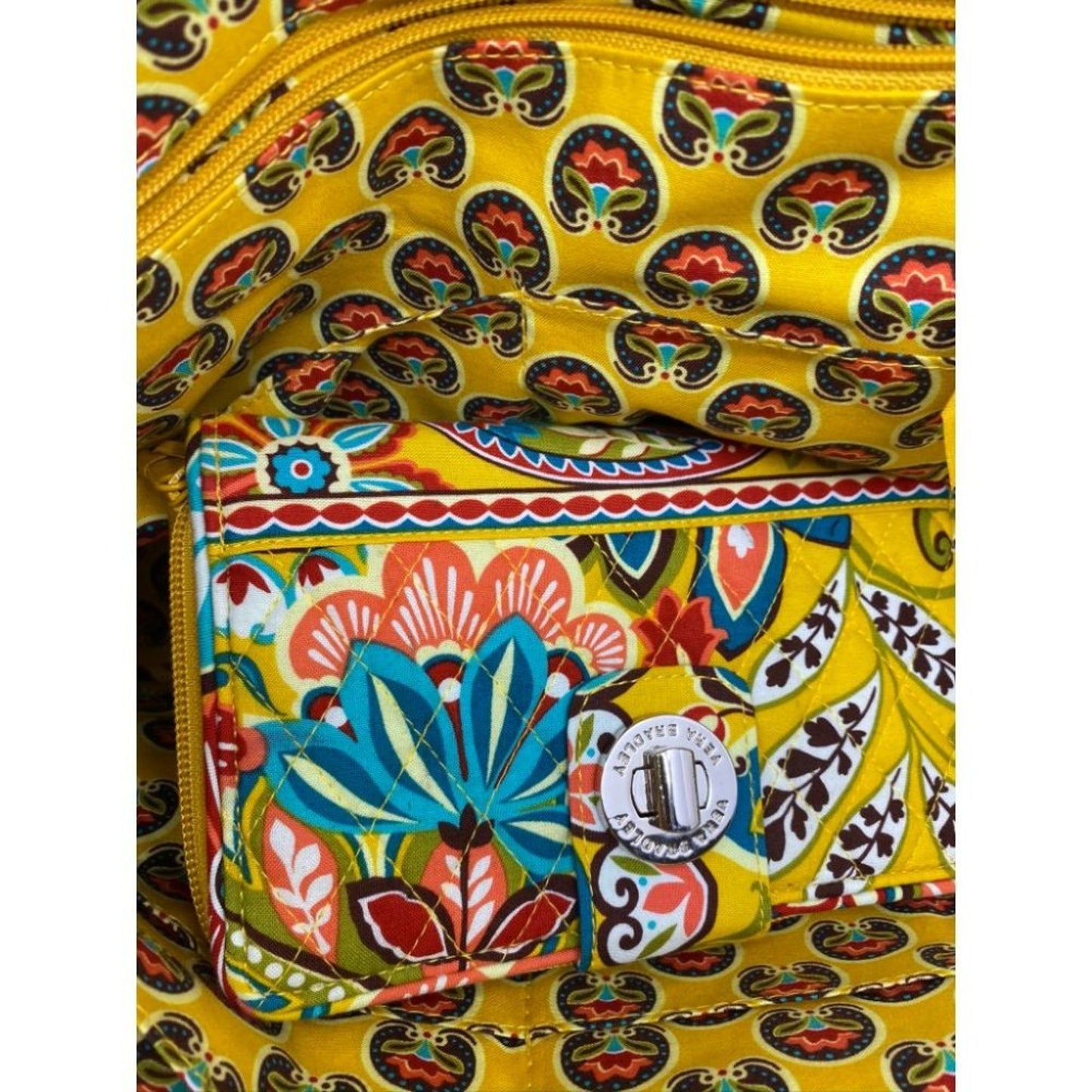 VERA BRADLEY Quilted Tote Bag w/ Wallet Yellow