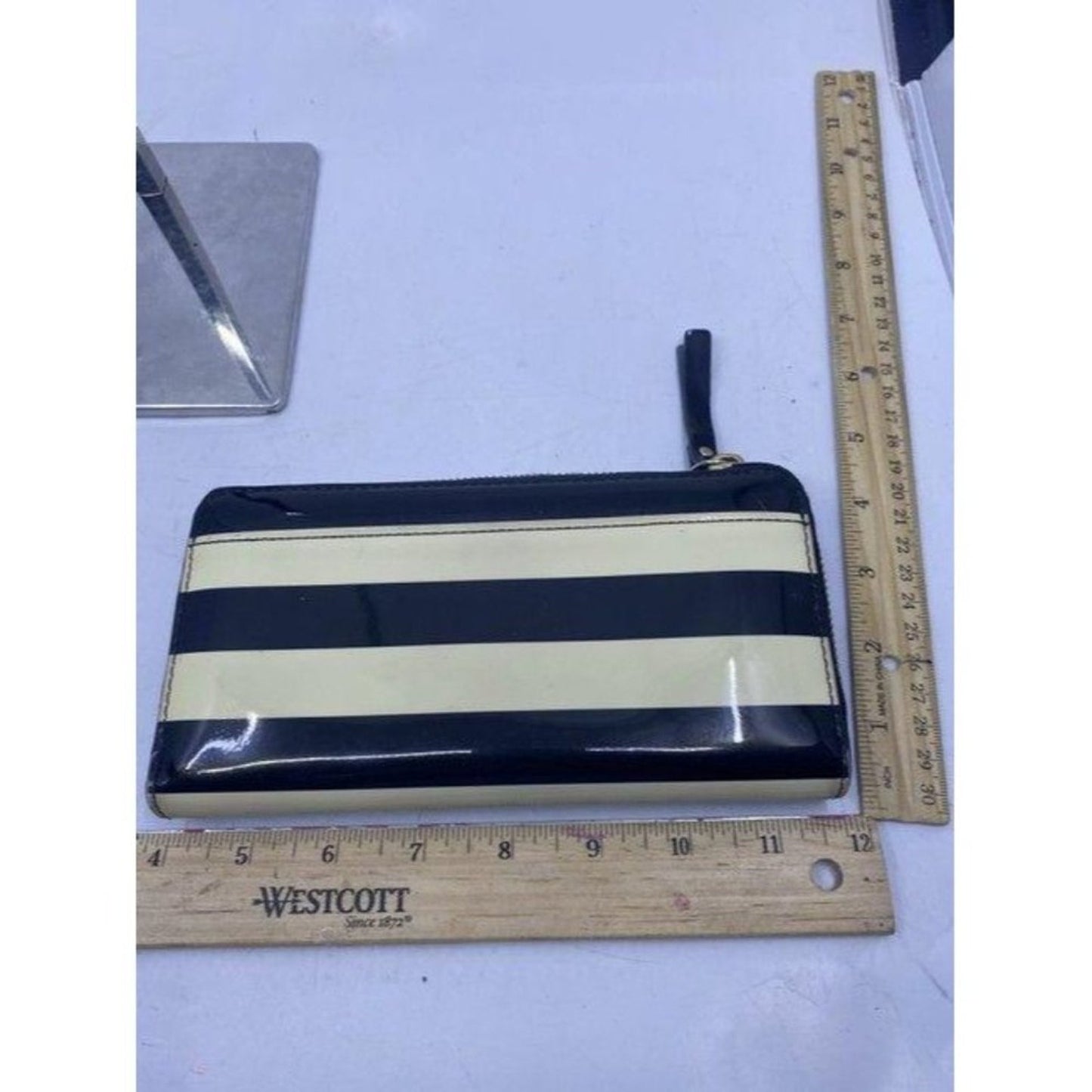Kate Spade Black White Sailing Striped Large Walle
