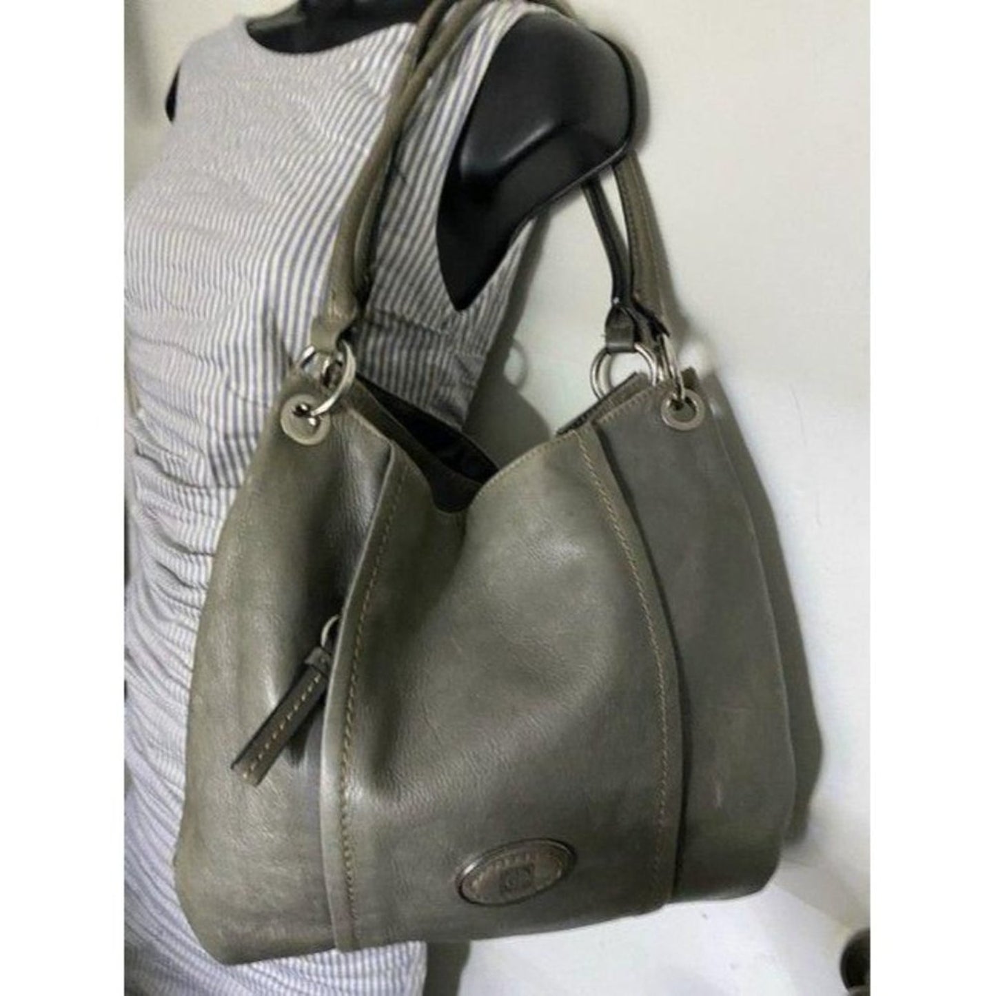Giani Bernini Msrp Olive Green Leather Shoulder Ba