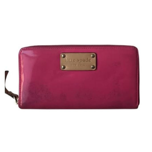 kate spade patent leather pink wallet