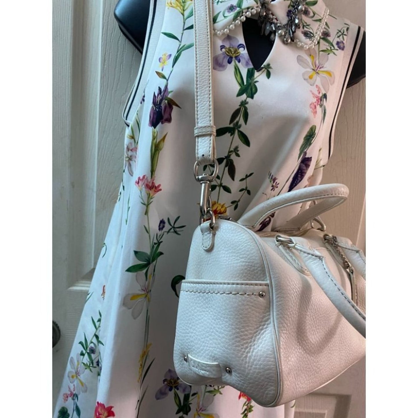 Cole Haan Women's White Leather Crossbody Bag