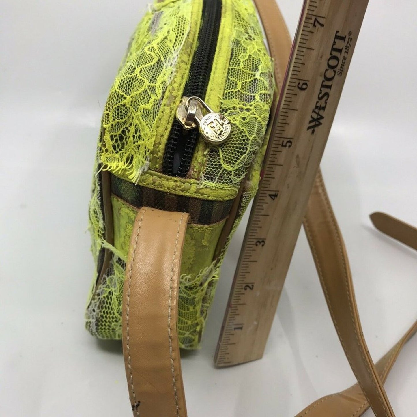 FENDI Vintage Crossbody Customized W Lace In Neon