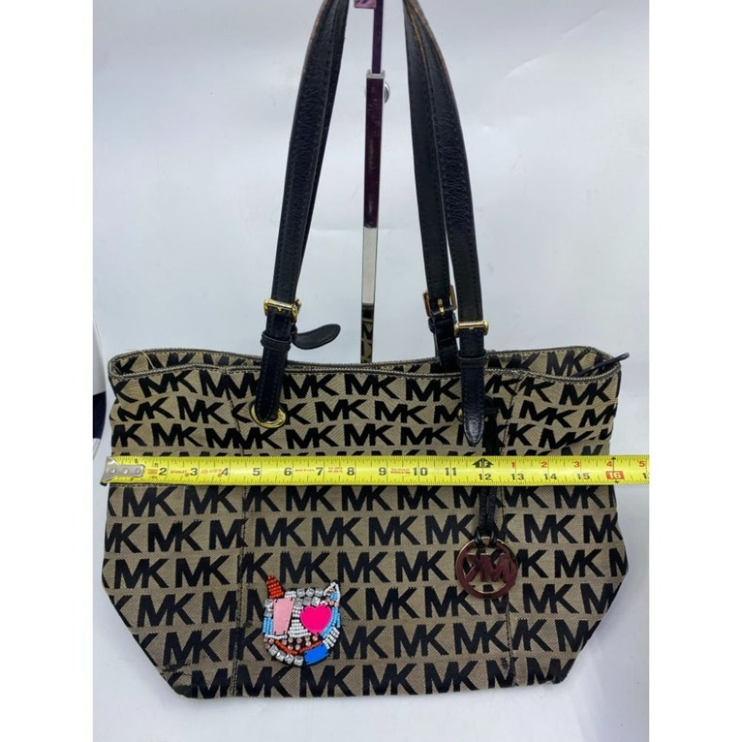 Michael Kors Black Tan Tote Bag Customized