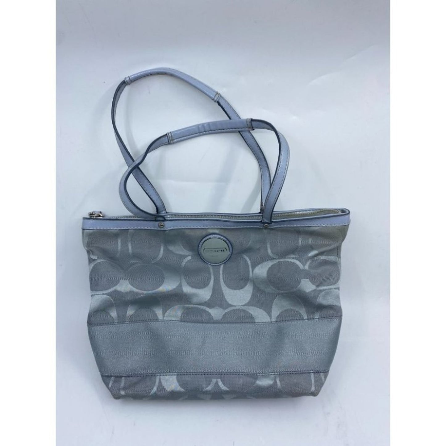 Coach Gray Jacquard Fabric Long Strap Tote Bag