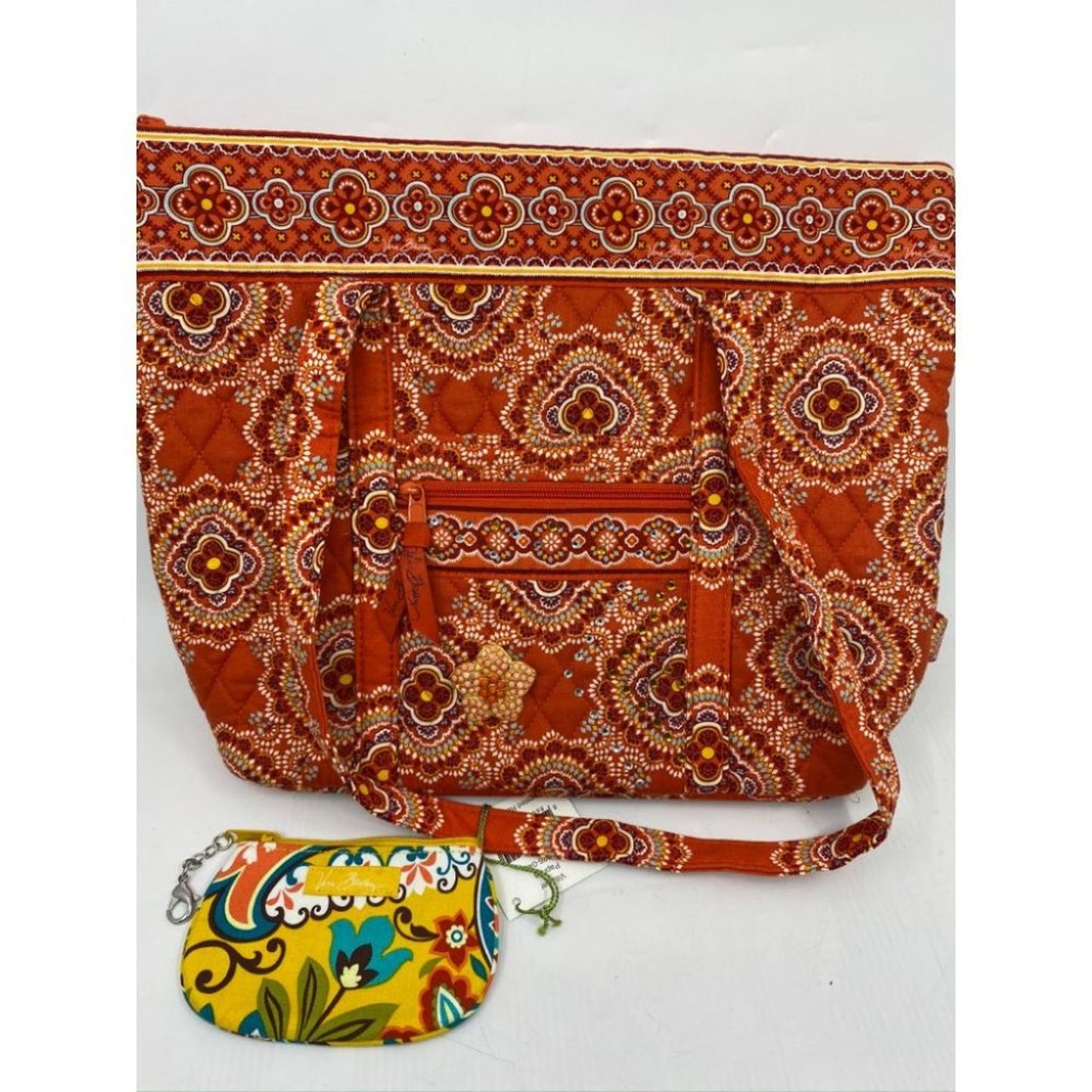 NWT! Vera Bradley Quilted Bag w Wallet Red Beige