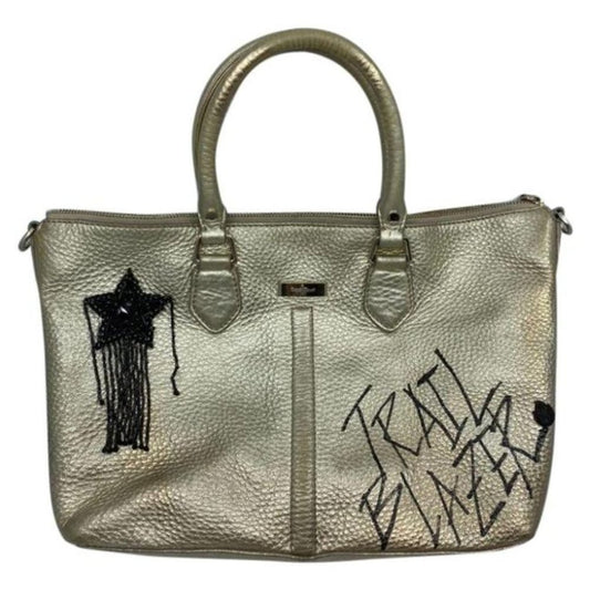 COLE HAAN Tote Bag Gold Customized w Graffiti
