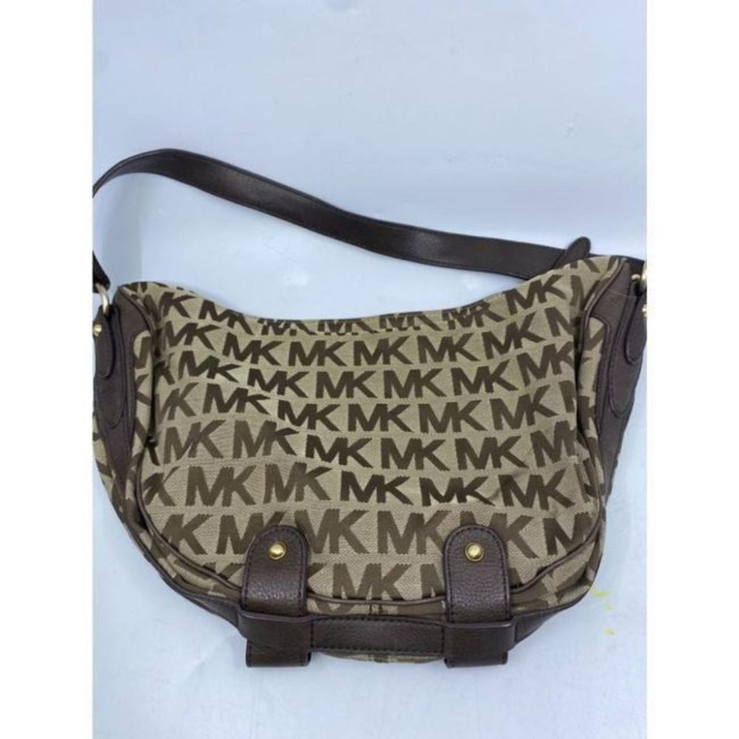 michael kors all over logo brown beige jacquard fa