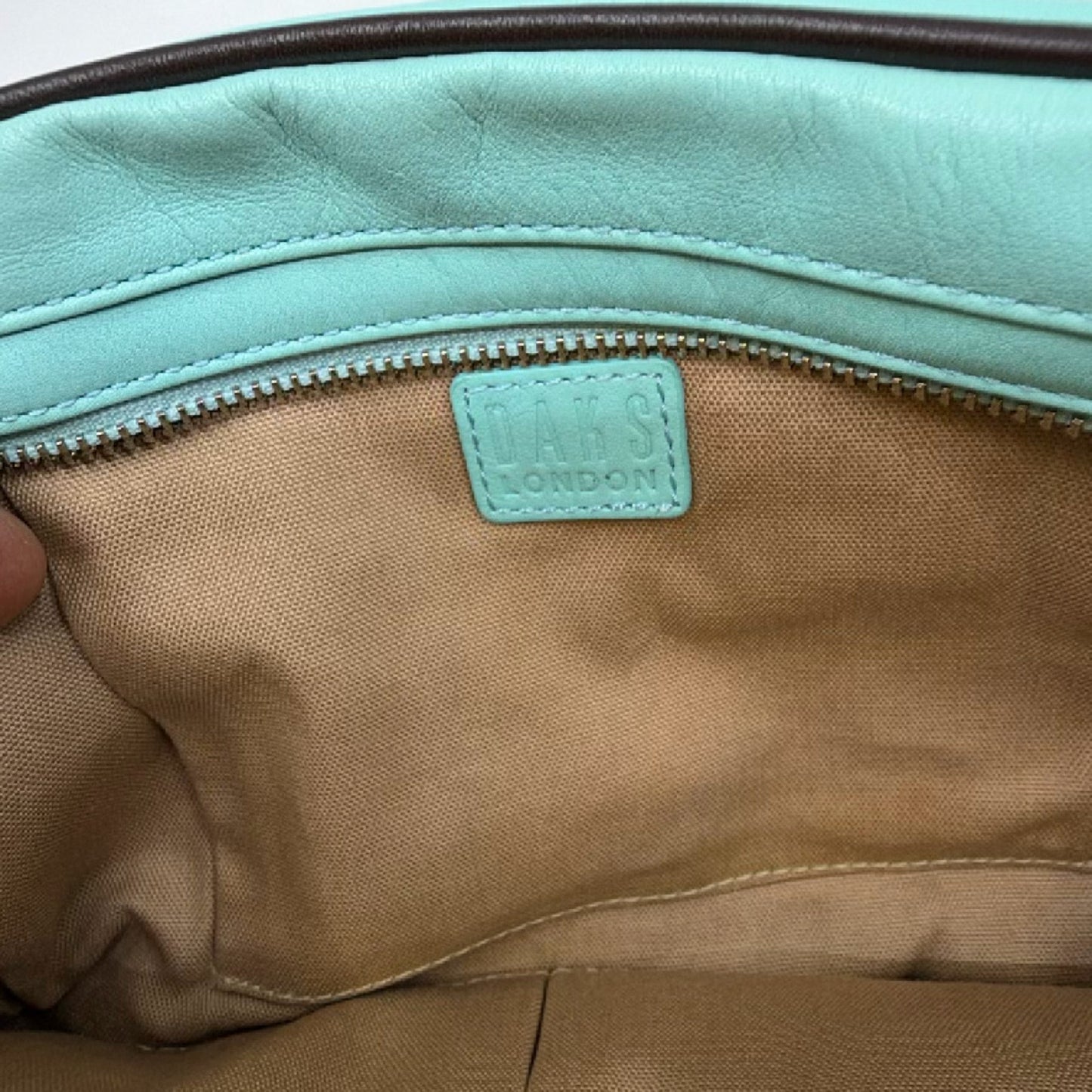 DAKS Boston Blue Leather Handbag