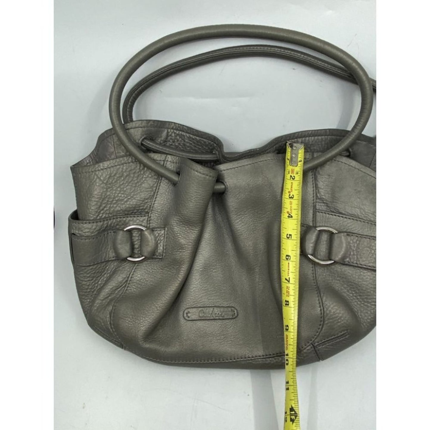 COLE HAAN Gray Large Leather Tote/ Shoulder Bag