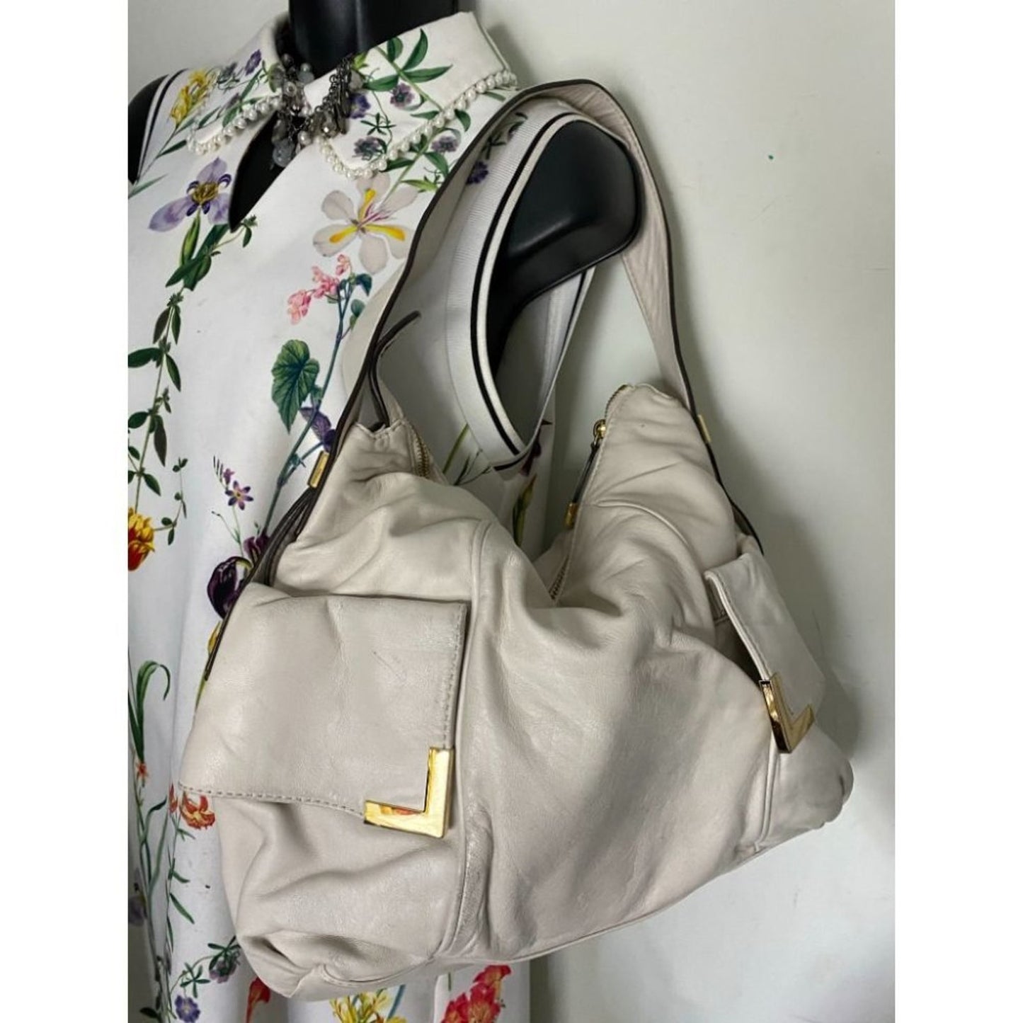 Michael Kors White Large Hobo Bag