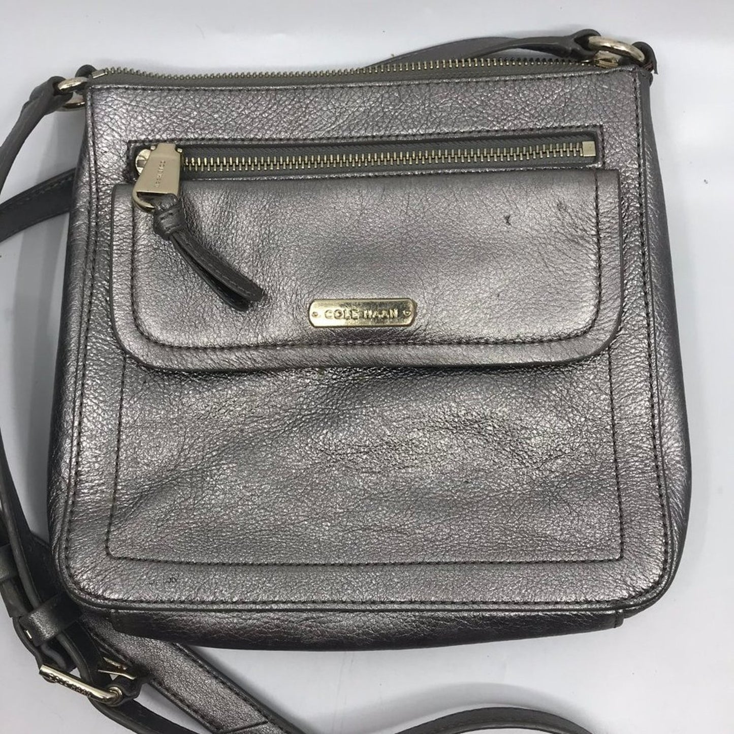 Cole Haan Gray Leather Crossbody Bag