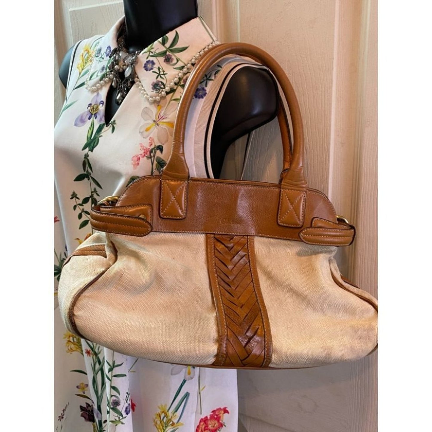 Cole Haan Cream Brown Mini Bag