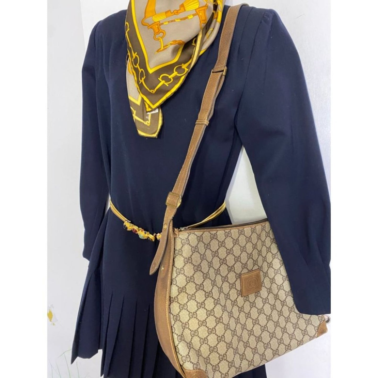 GUCCI Vintage Monogram Crossbody/ Shoulder Bag