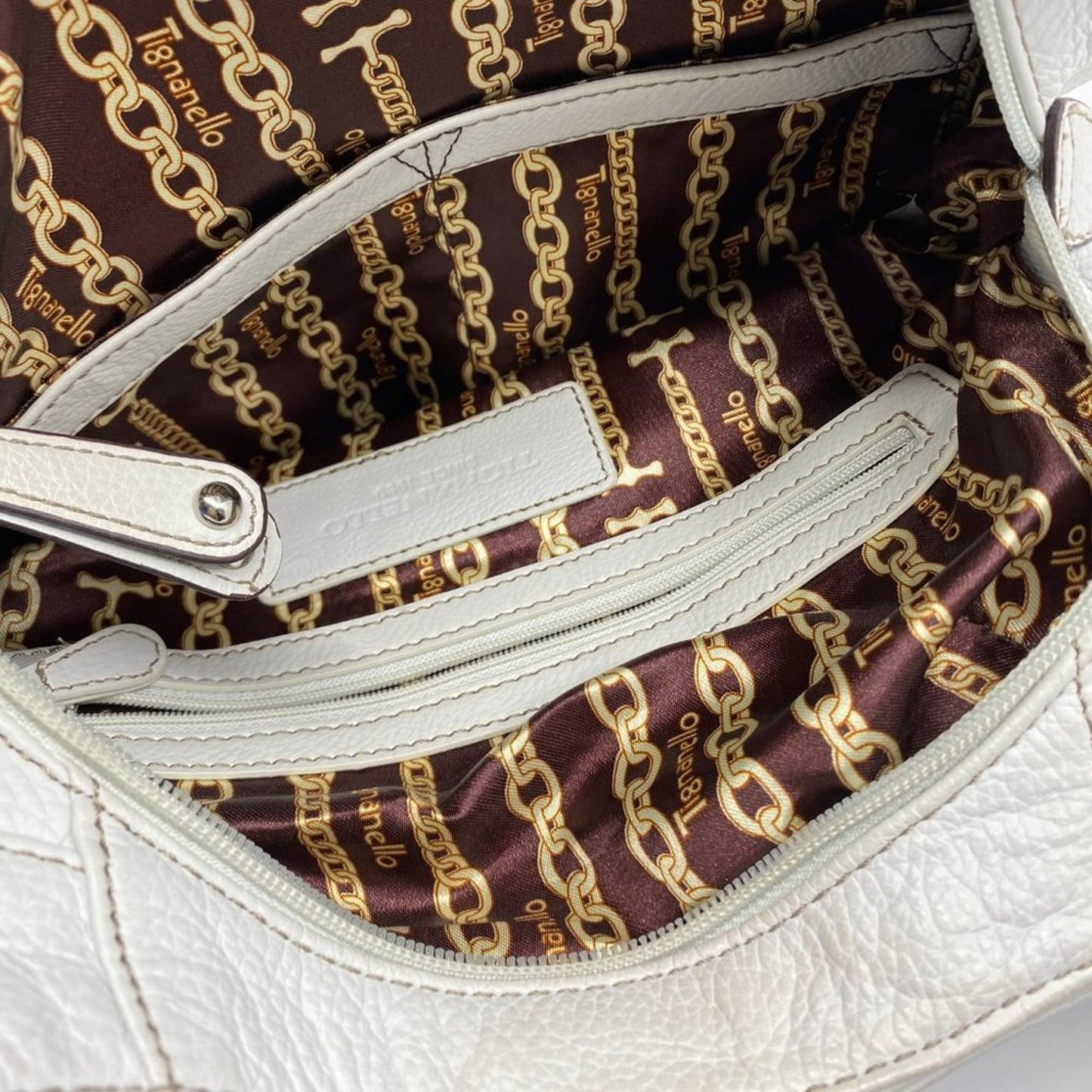 TIGNANELLO White Leather Shoulder Bag