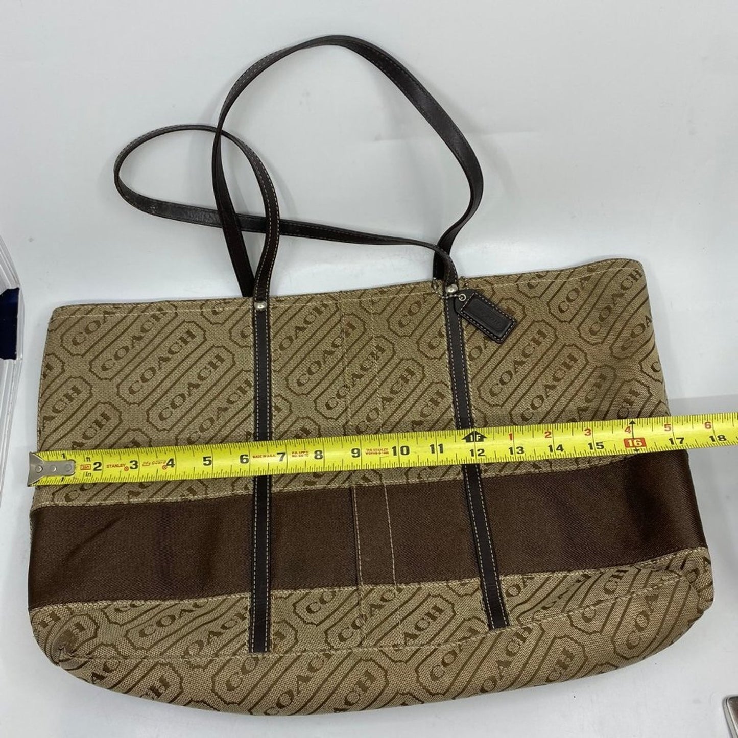 Coach Large Brown Fabric Shopping Tote
