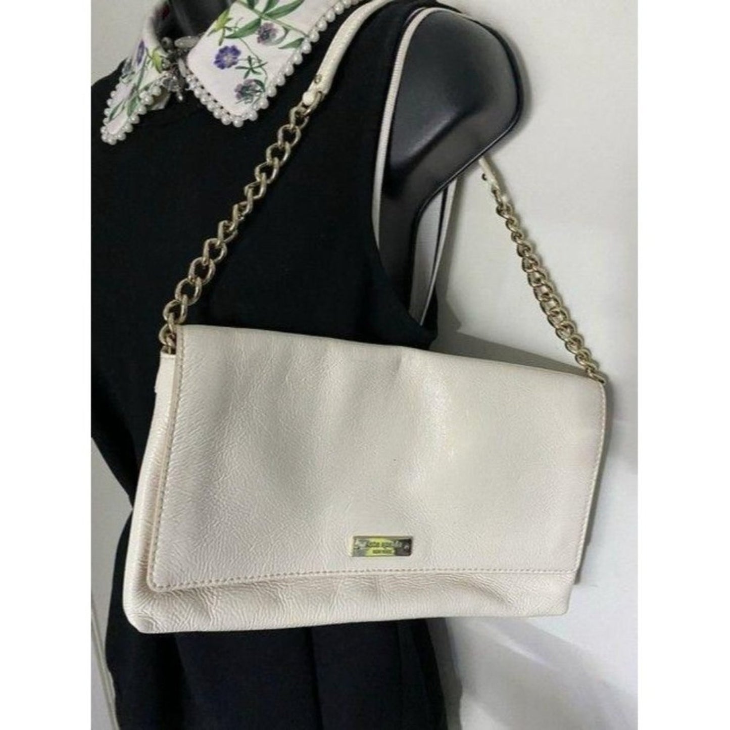 kate spade cream patent leather shoulder bag