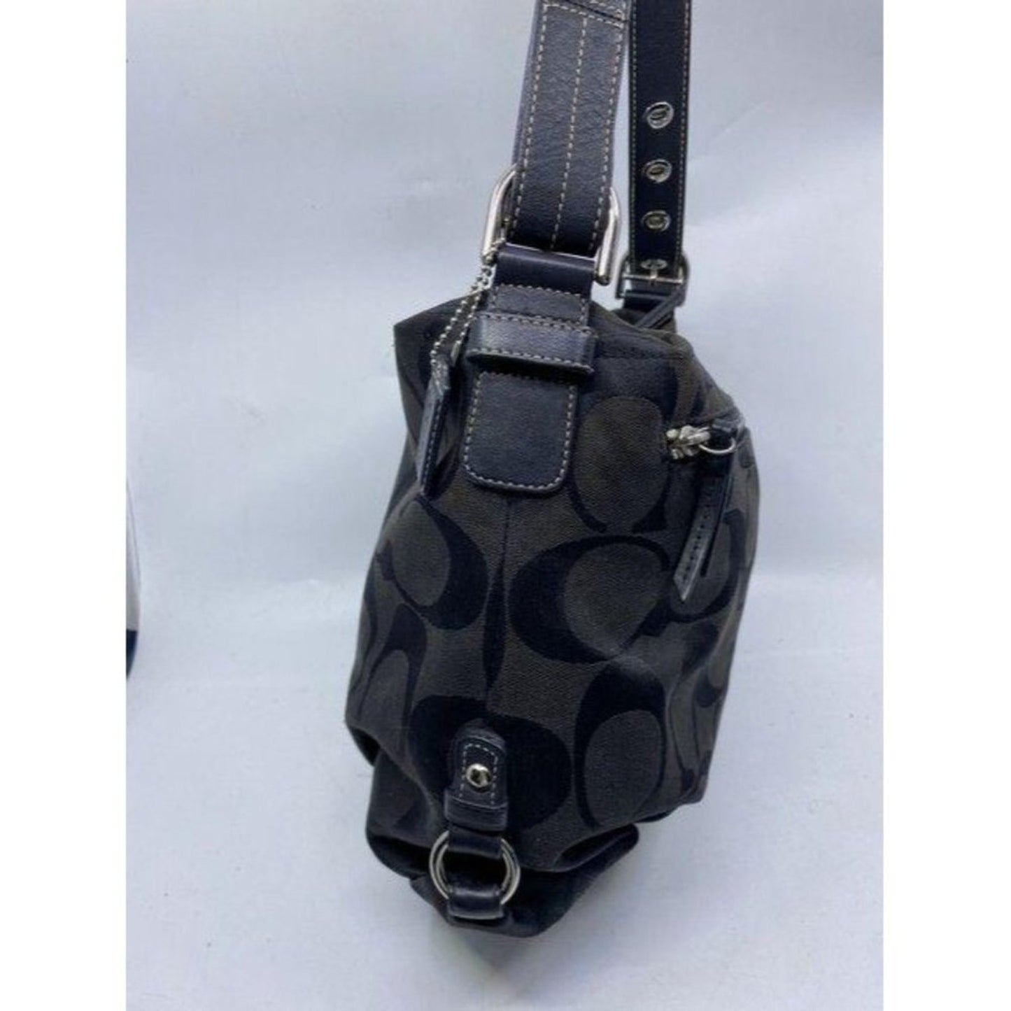 Coach Medium Tote Msrp Black Gray Jacquard Fabric