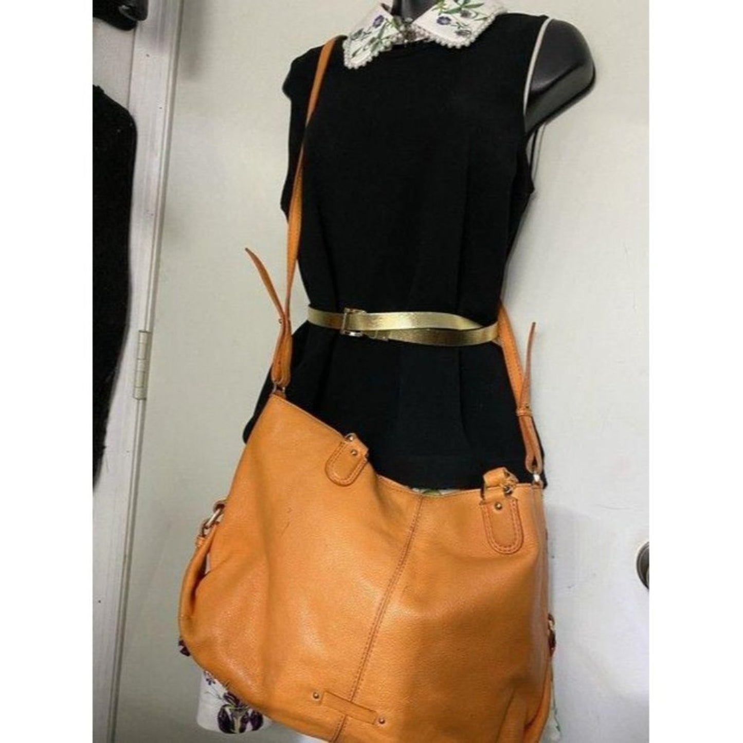 cole haan crossbody xl crossbody orange leather sh