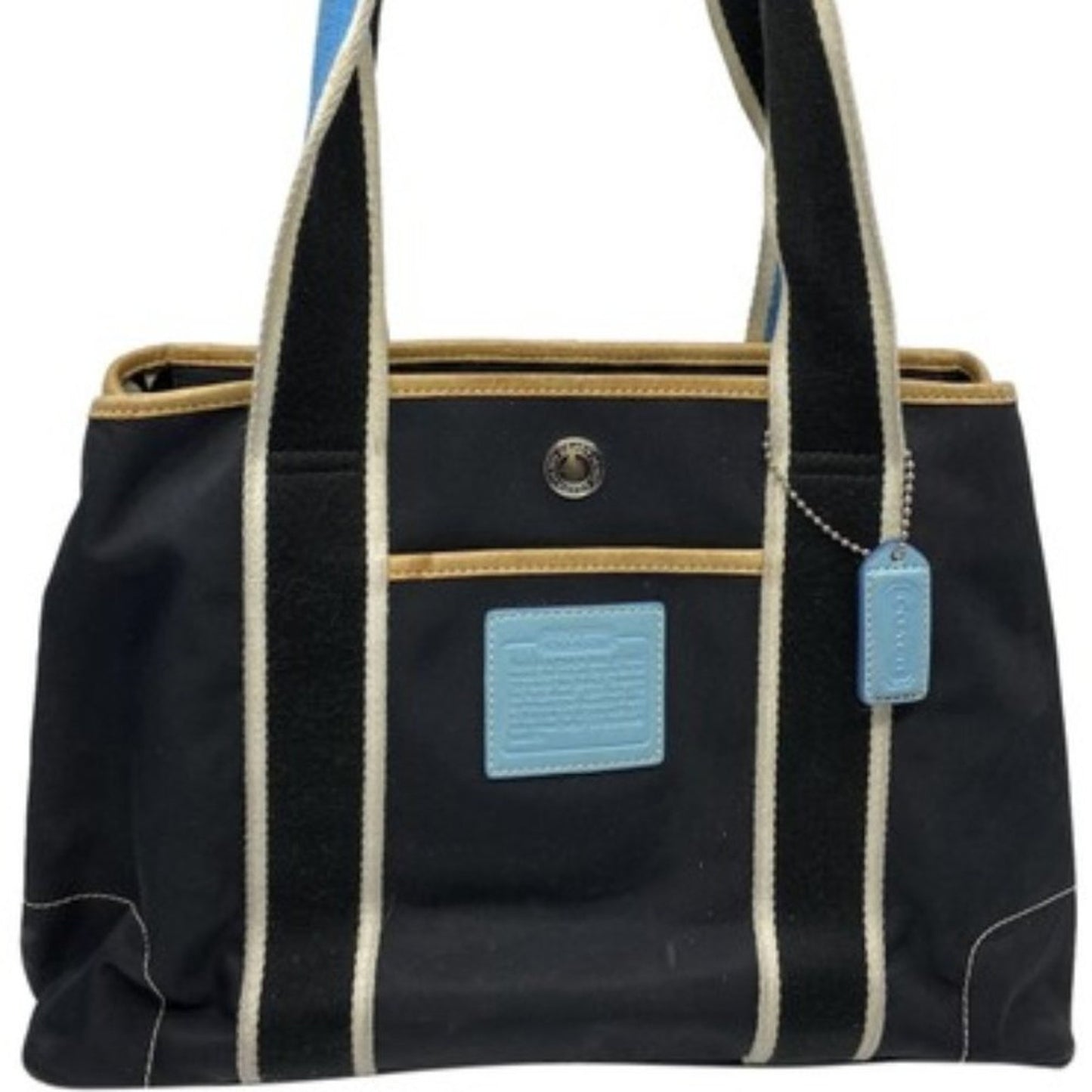 COACH M Size Black Fabric Shoppers Tote