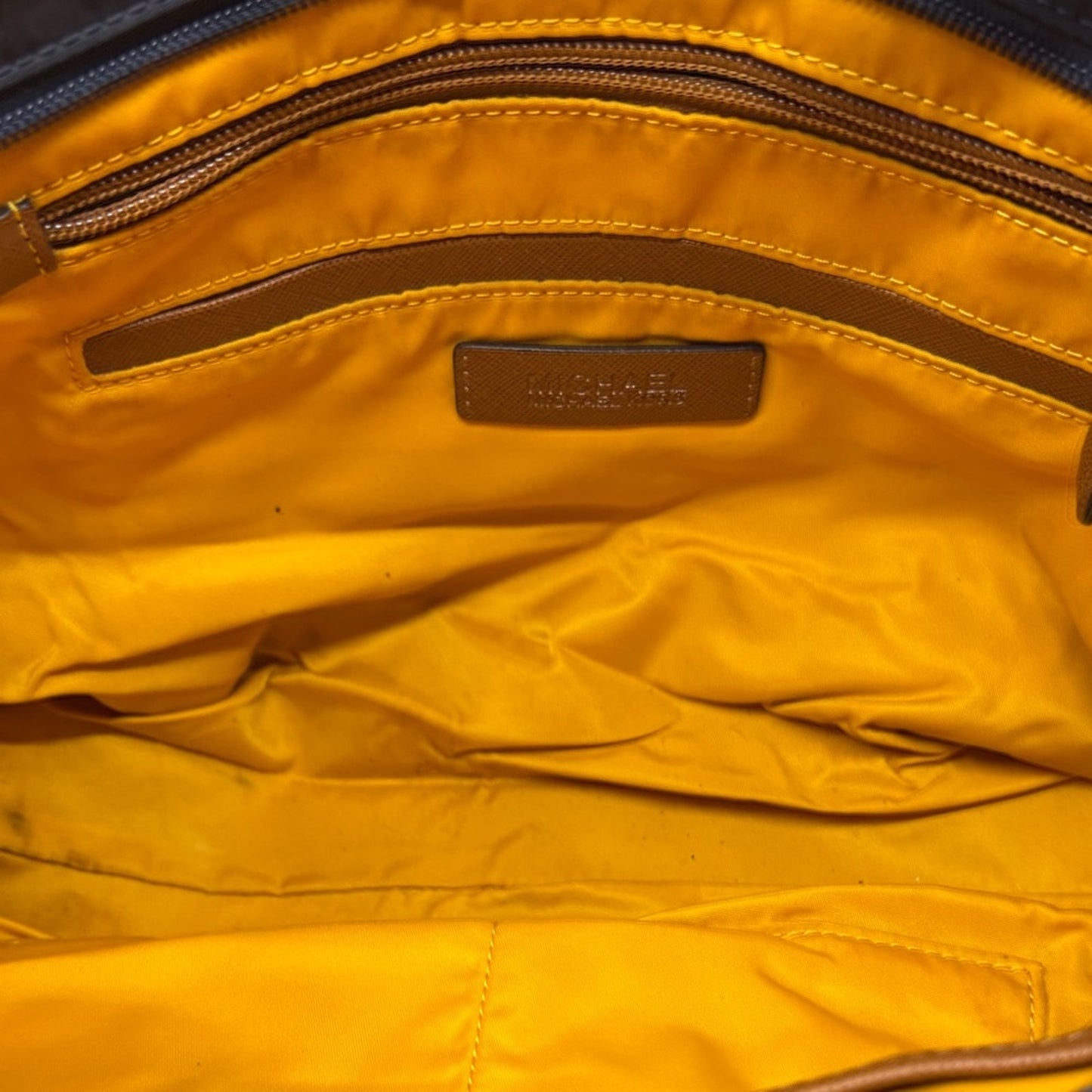Michael Kors Navy and Tan Shoulder Bag