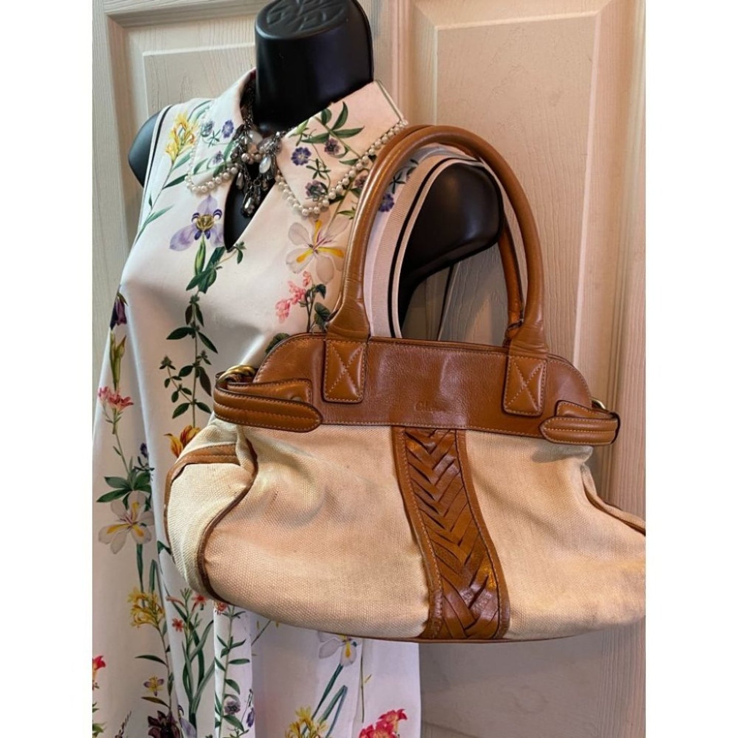 Cole Haan Cream Brown Mini Bag
