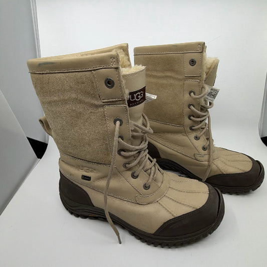 UGG Adirondack II Beige Leather Shearling Boot Size 8