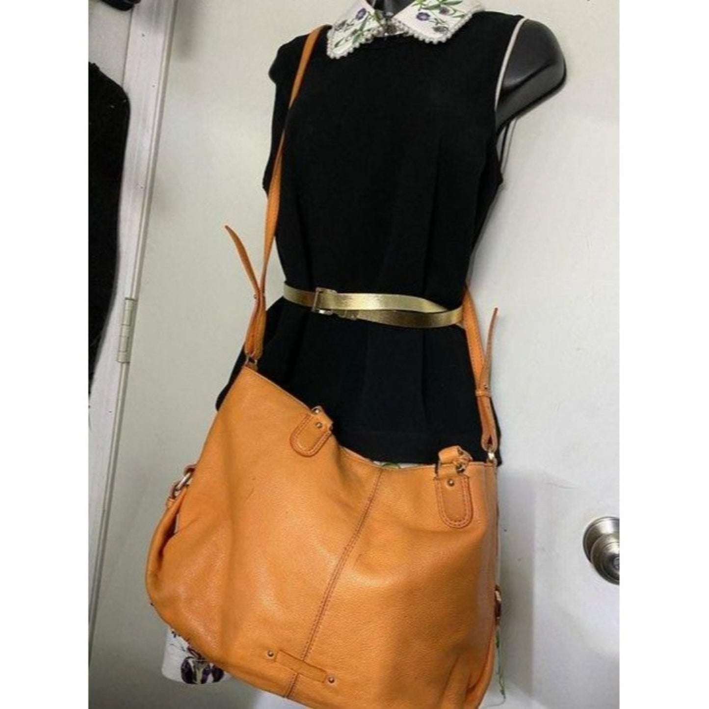 cole haan crossbody xl crossbody orange leather sh