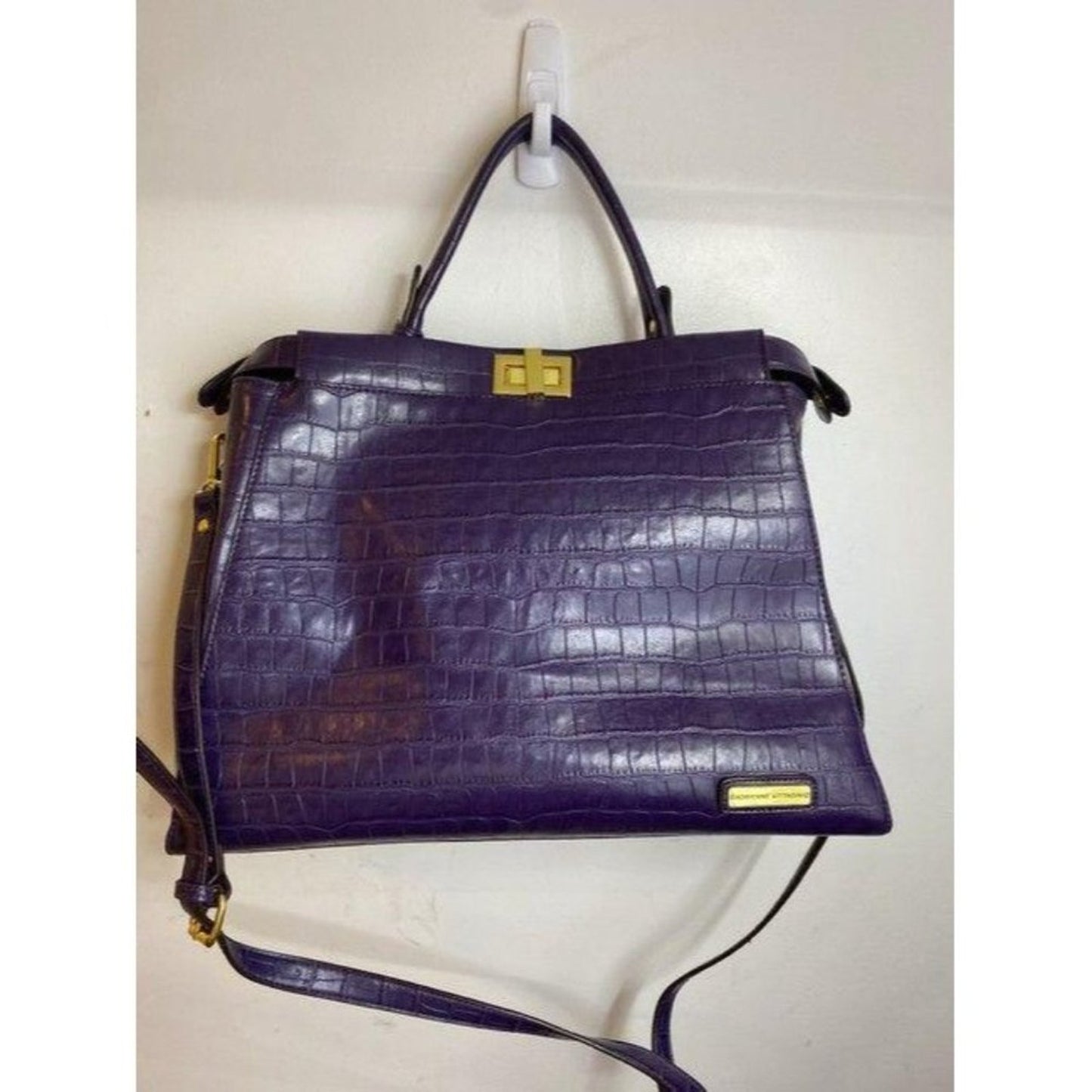 adrienne vittadini crossbody w w stra purple leath