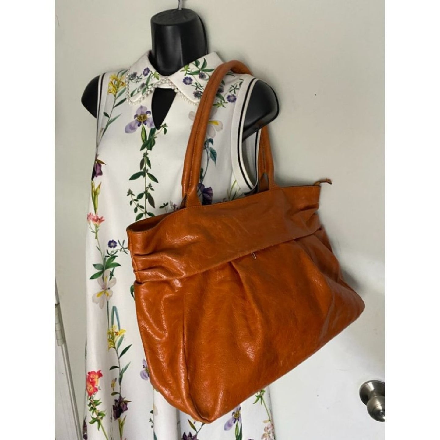 Dimoni Orange Leather Shoulder/ Handbag