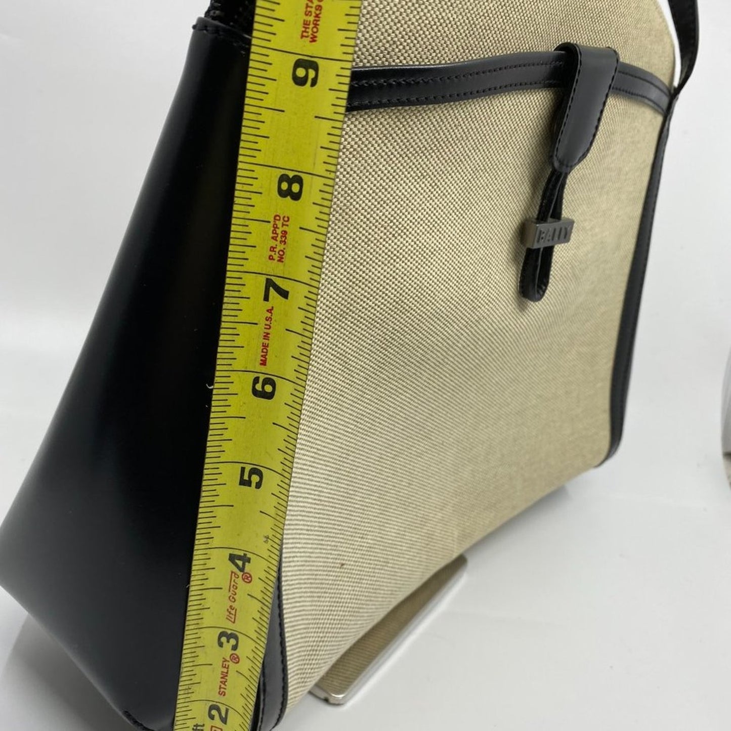 BALLY Vintage/ Khaki Canvas And Lether Handbag