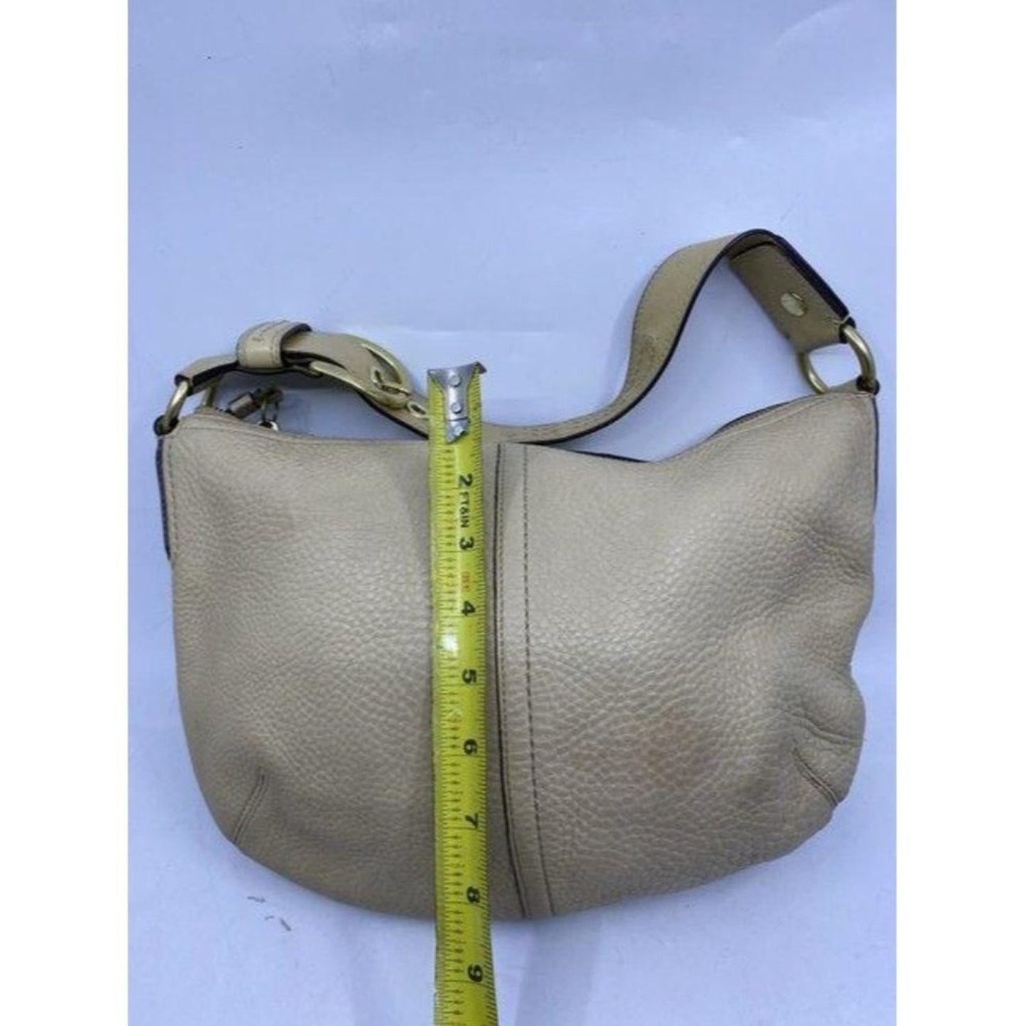 coach beige leather shoulder bag