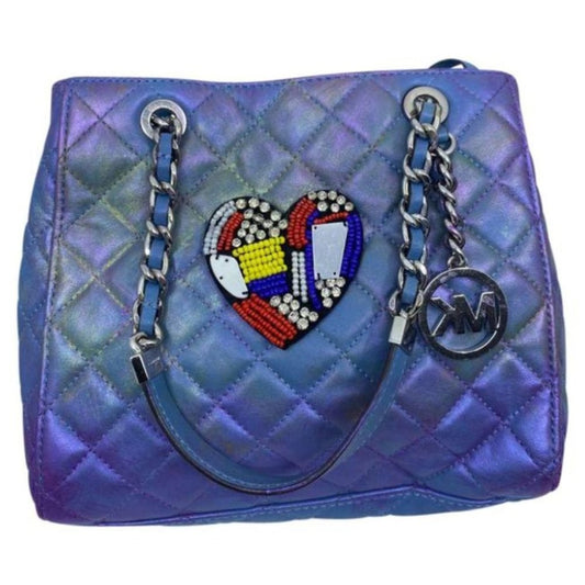 Michael Kors Blue Purple Customized Tote Bag