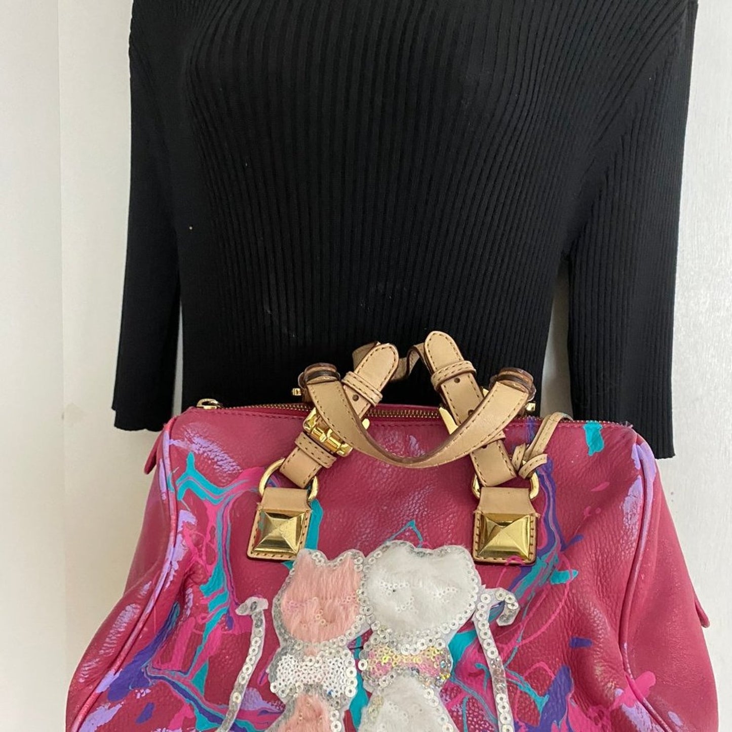 Michael Kors Customized w/ Cats Patch and Graffiti