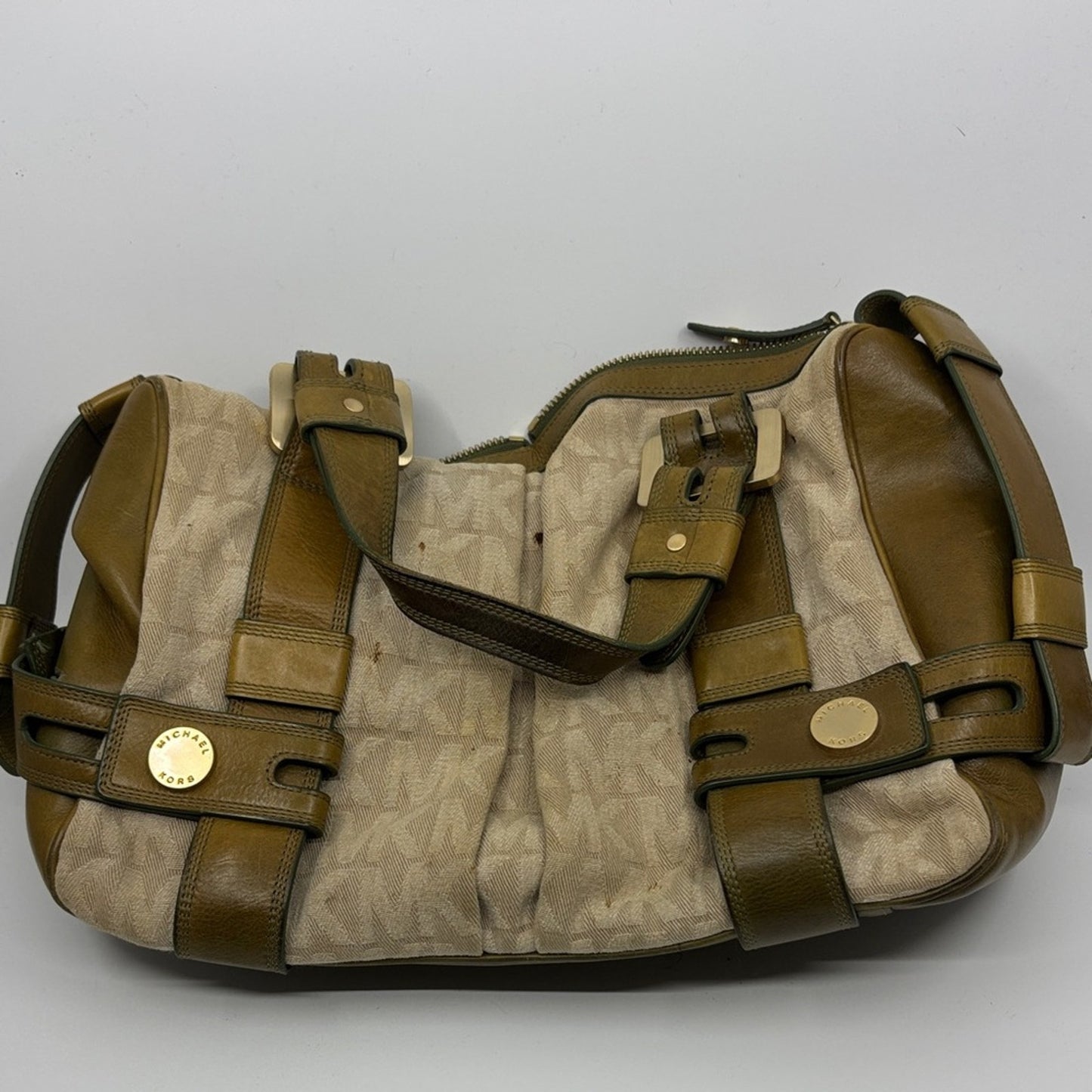 Michael Kors Tan and Brown Shoulder Bag