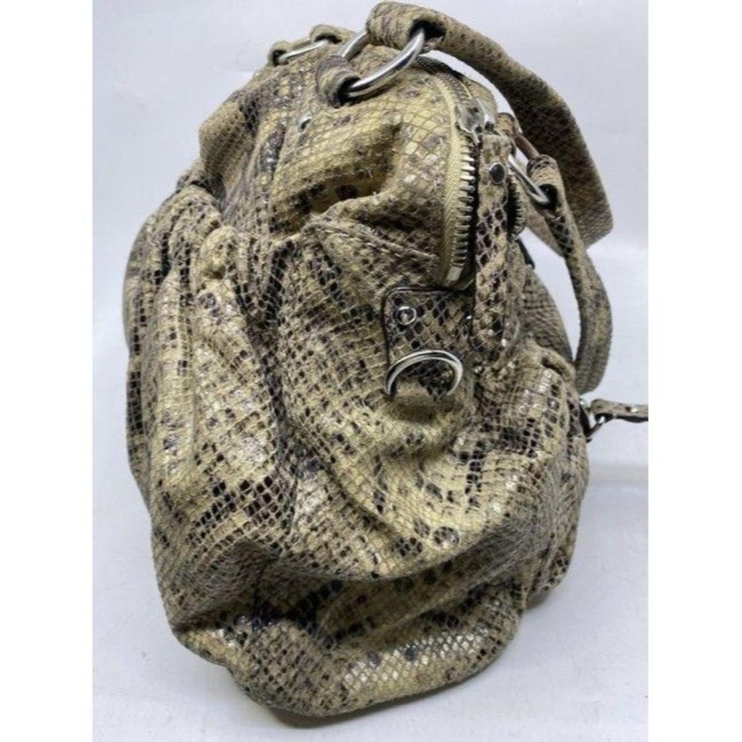 michael kors bag snake print beige leather tote