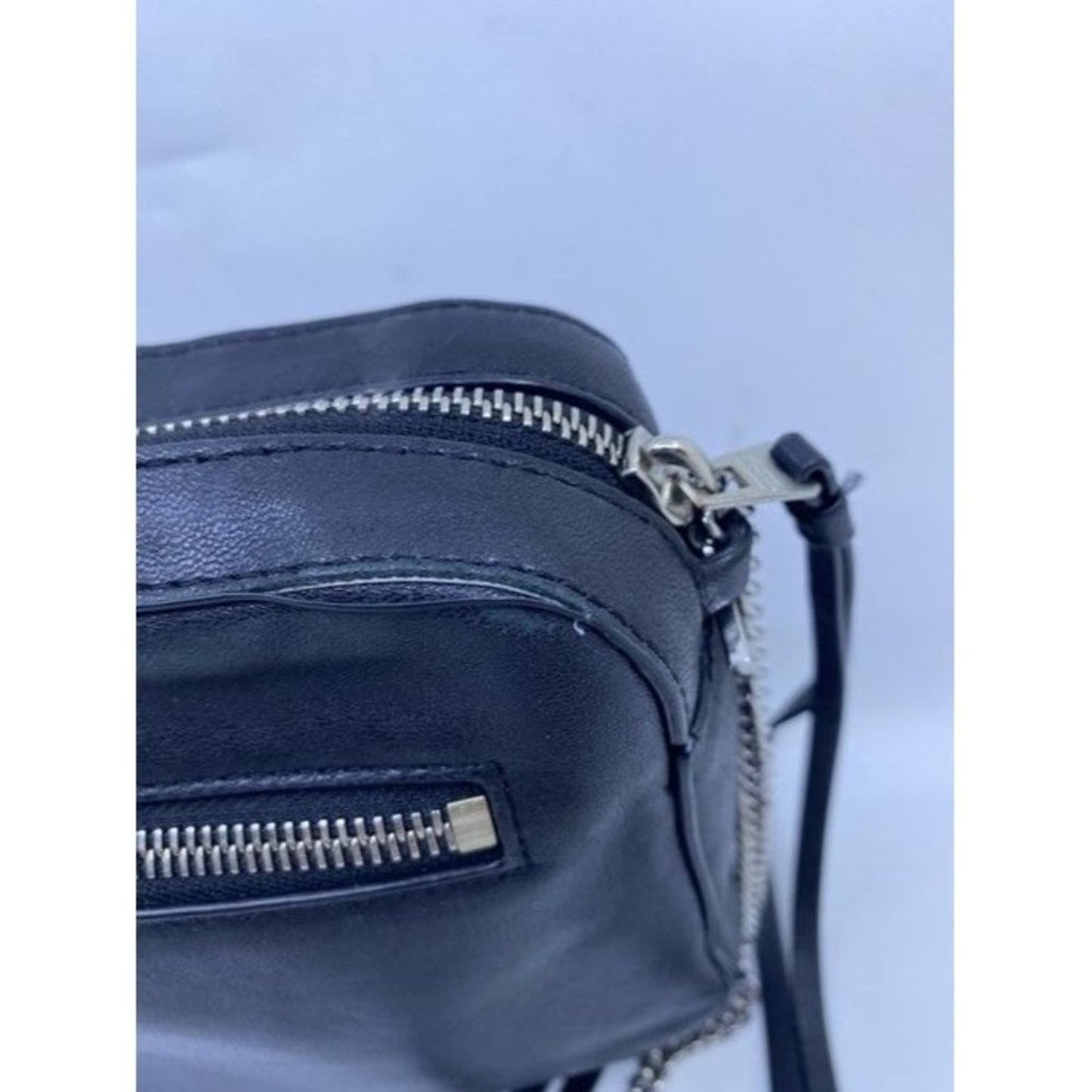 Allsaints Fleur De Lis Black Soft Leather Cross Body Bag