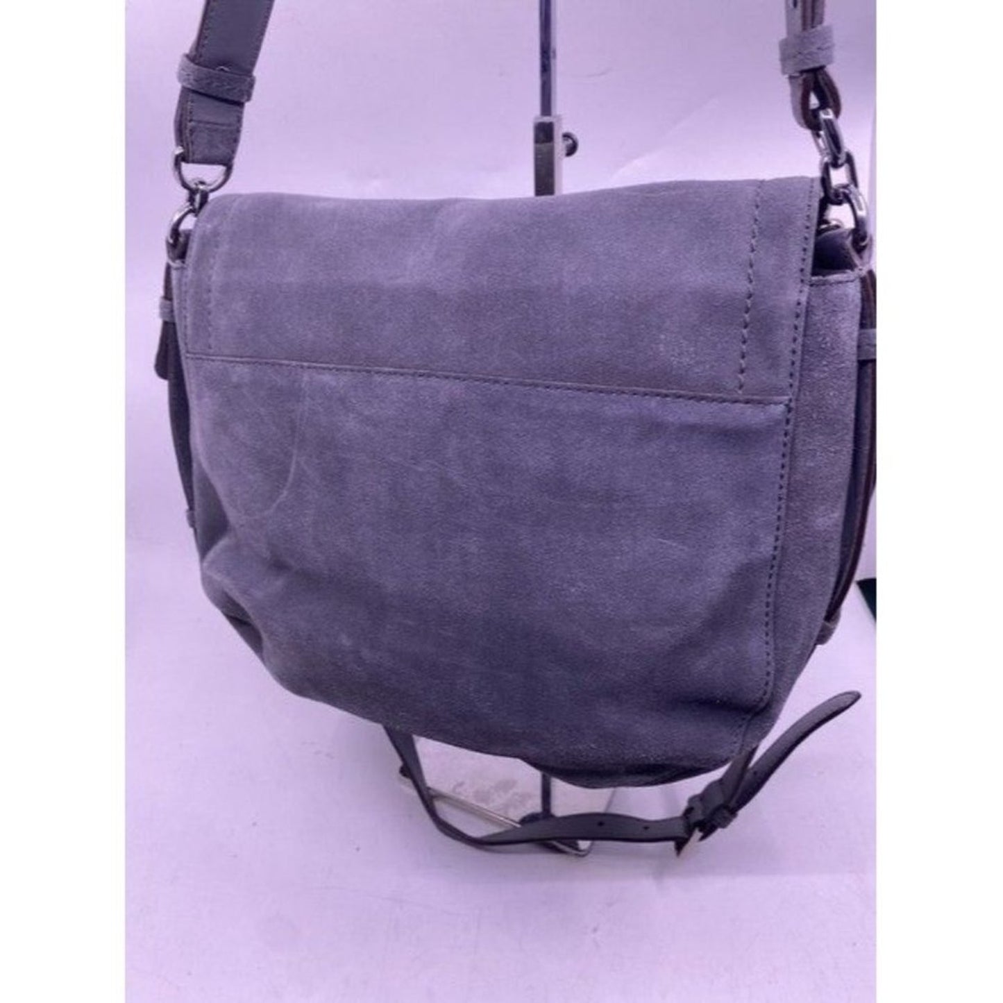 Polo Ralph Lauren Glenmore Saddle Gray Sport Suede Cross Body Bag