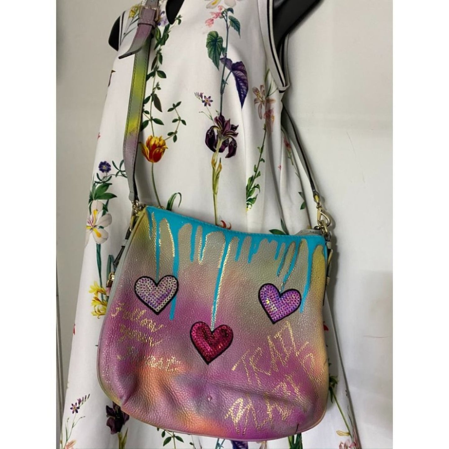 KATE Spade Customized Graffiti Blue Purple Yellow