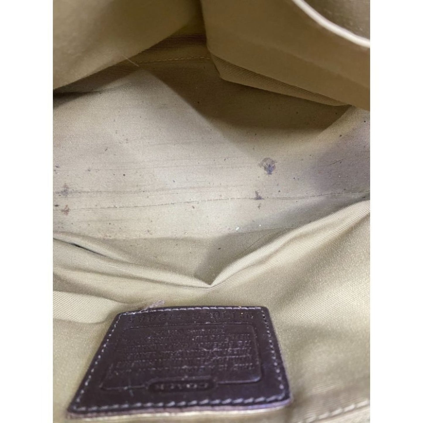 Coach Tan Silver Hand Bag Customized Embellishment