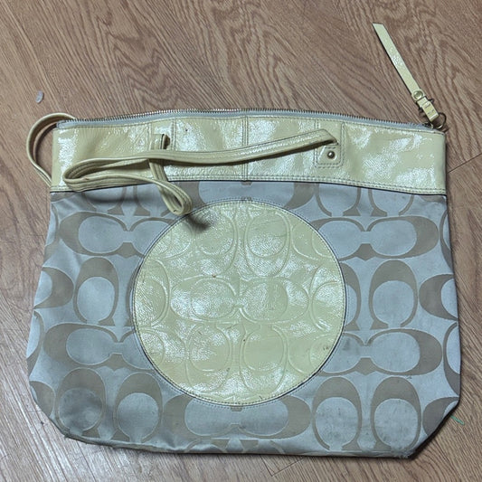 Coach Beige and Cream Shoulder Bag